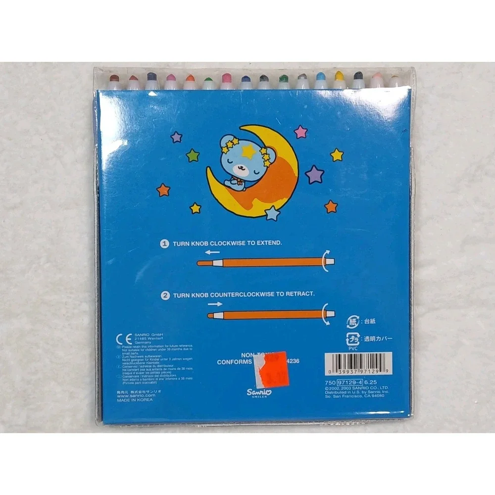 Rare Sanrio 2002 Hoshikuma Twist Crayon ‎ Set